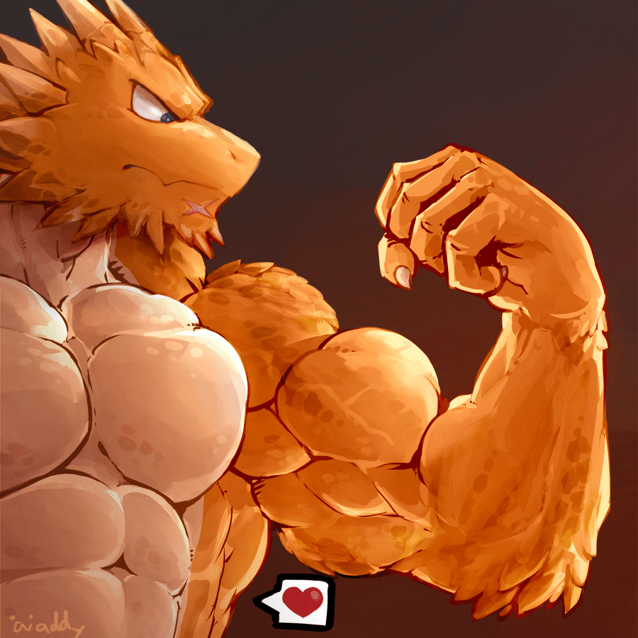 Pec Flex (gif) by DeanWolfwood -- Fur Affinity [dot] net, musculos roblox  png transparent 