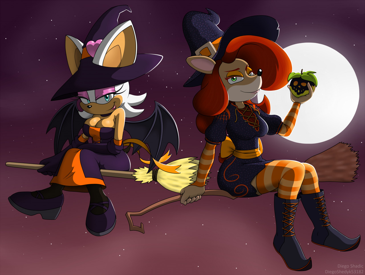 Rouge and Tawna Halloween by DiegoShedyk53182 -- Fur Affinity [dot] net