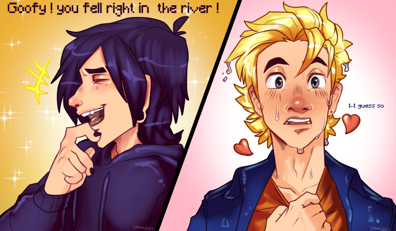 Sebastion x Sam (stardew valley fanart) by DieingArtist -- Fur Affinity  [dot] net