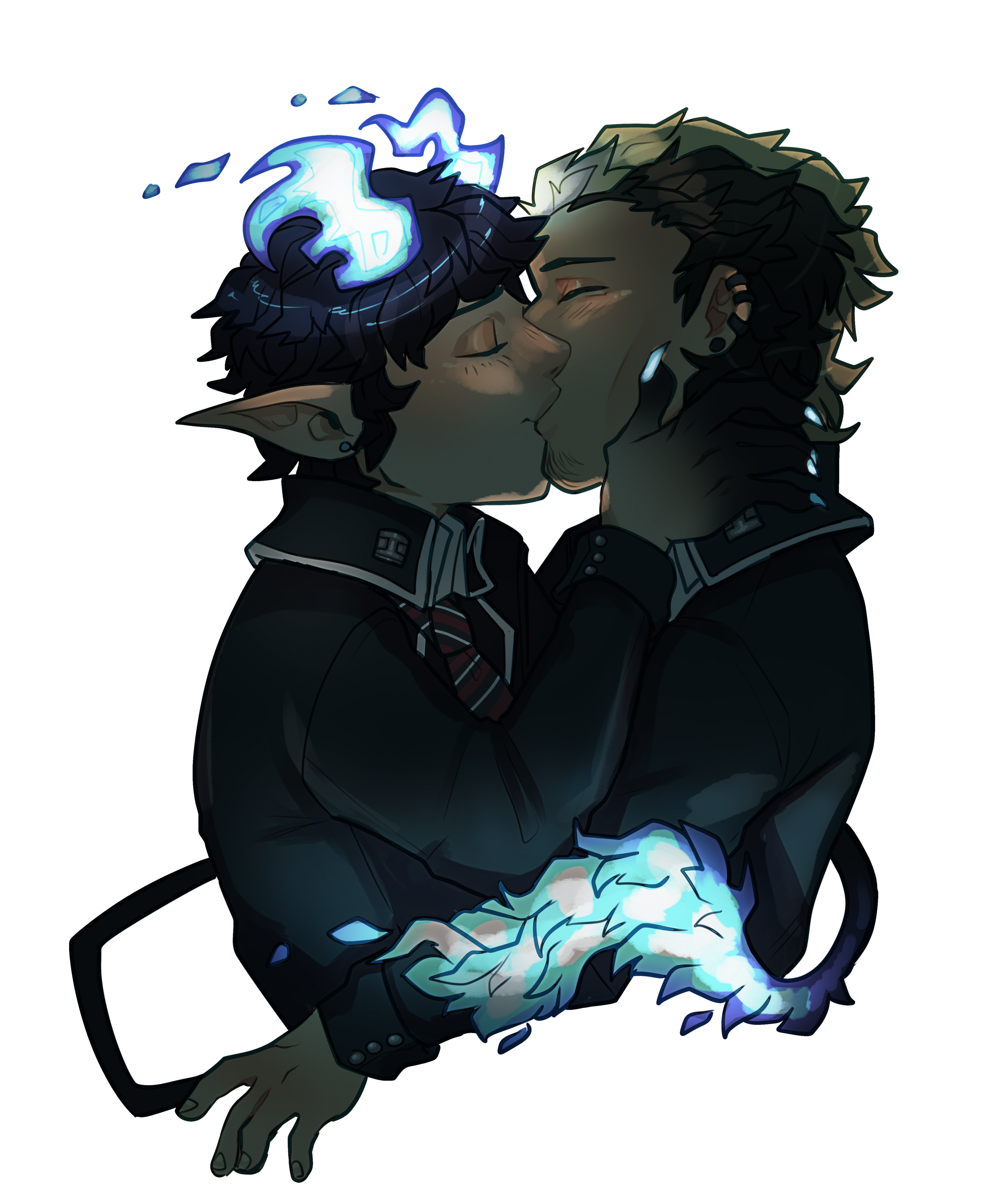 rin okumura x ryuuji suguro blue exorcist fanart by DieingArtist -- Fur  Affinity [dot] net