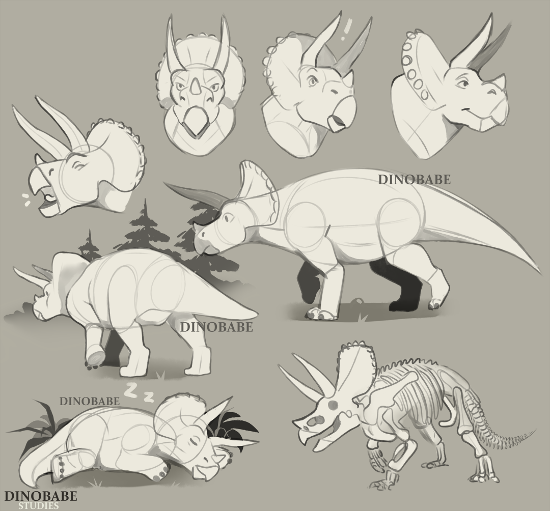 Triceratops Sketch Art Print by StarsofSobek | Society6