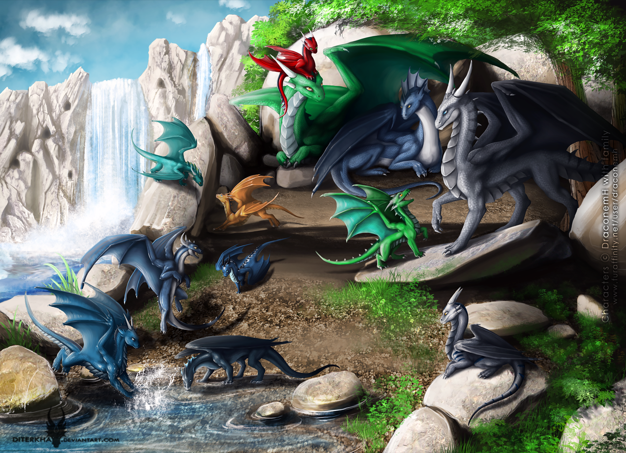 Dragon's Family by Diterkha -- Fur Affinity [dot] net