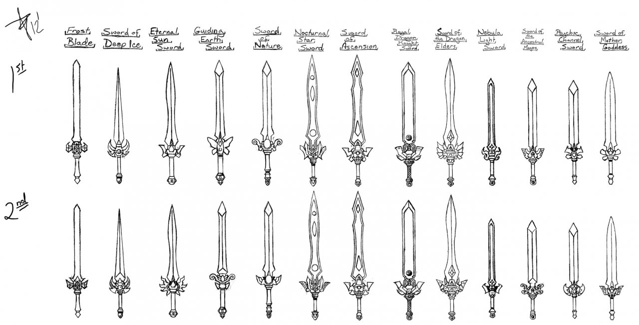 knight sword drawings