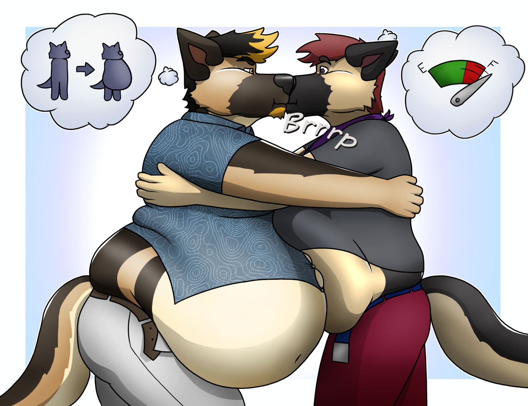 Getting big from a burp-kiss by djfatshepherd -- Fur Affinity [dot] net