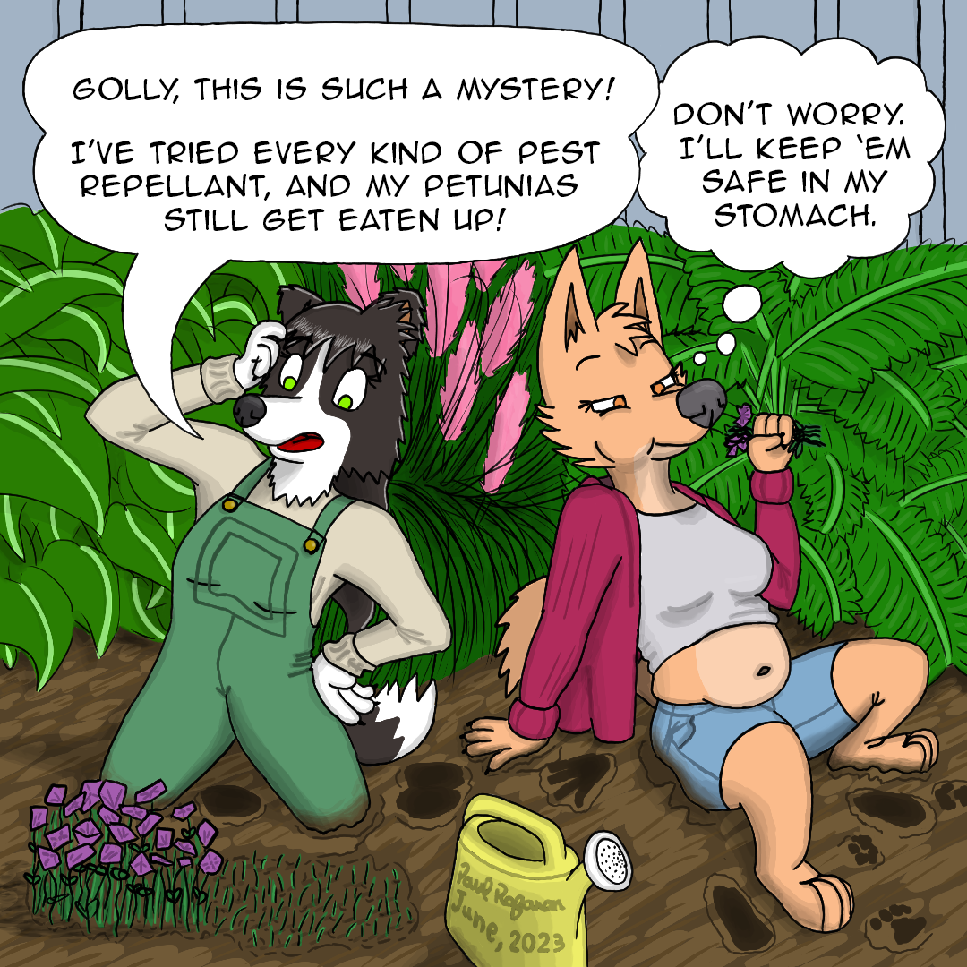 Gaby and Pica in the Garden by DogDrawler -- Fur Affinity [dot] net