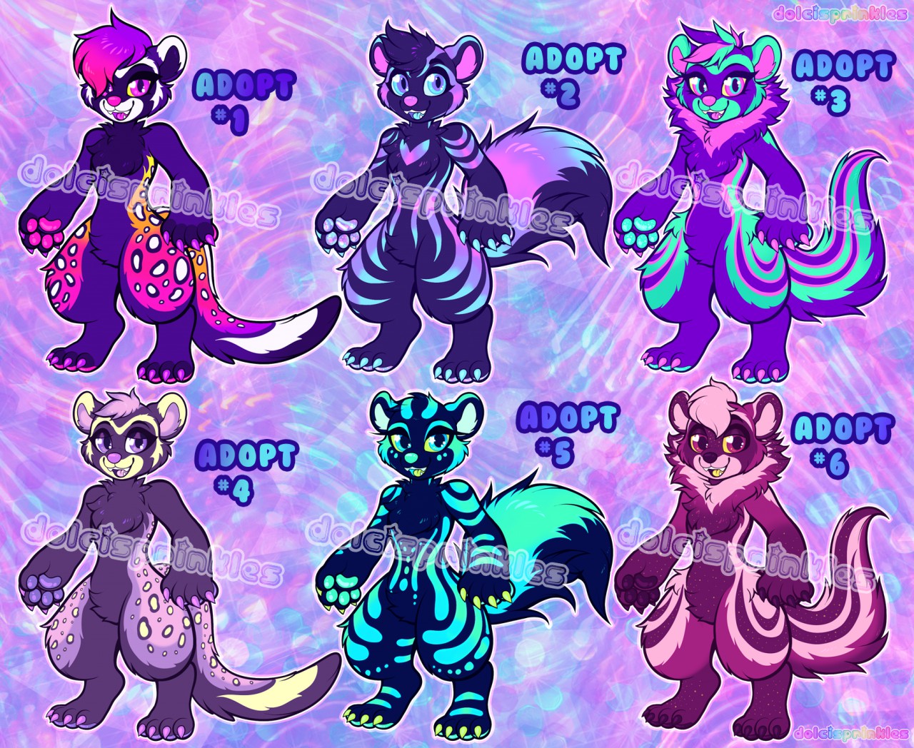 Auction Adopts: Colorful Mustelids (CLOSED) by dolcisprinkles -- Fur ...