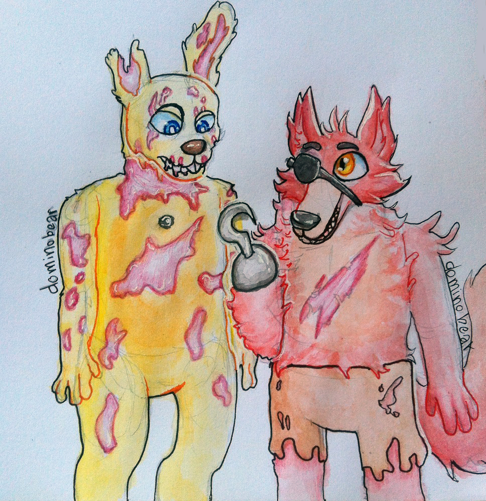 Springtrap and Foxy (furry version) by dominobear -- Fur Affinity [dot] net