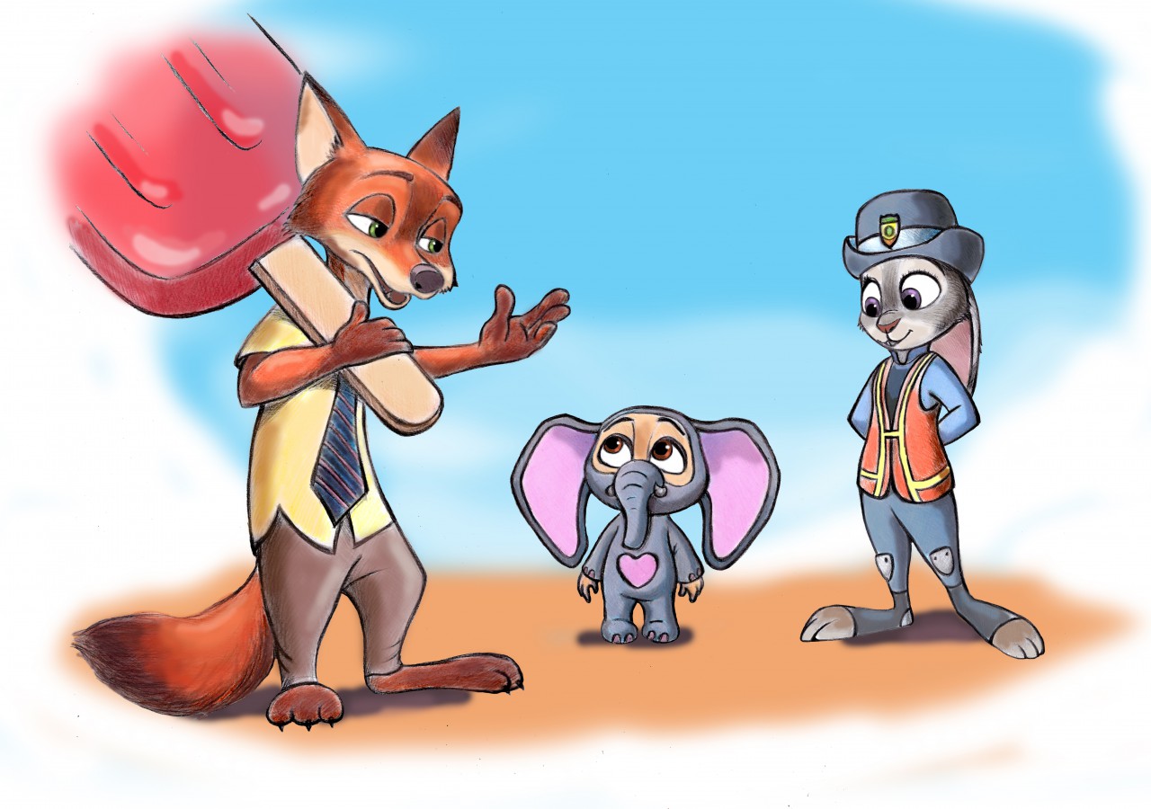 Nick Wilde, Judy Hopps, Finnick by don234a -- Fur Affinity [dot] net