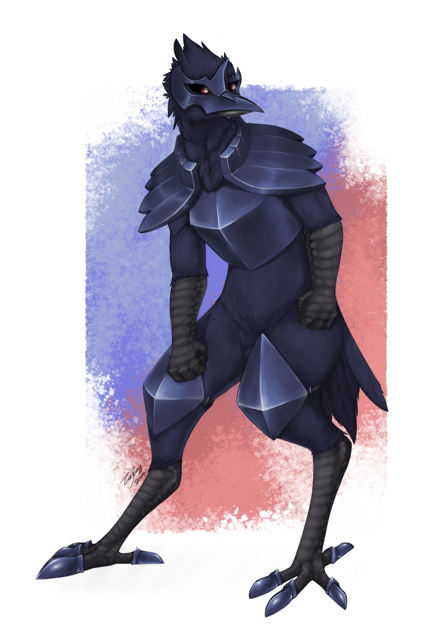 Anthro Corviknight Character by Tagknight17. 