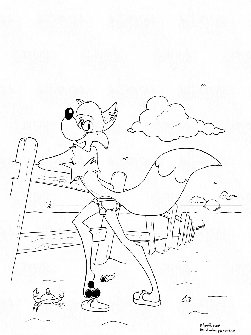 Riley at the beach by DoodleDoggy -- Fur Affinity [dot] net