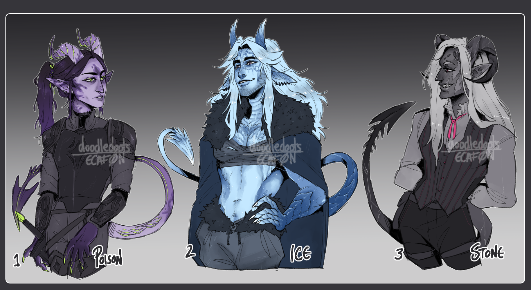 Wild Tiefling Bust Adopts: CLOSED by ApotheosisAdoptables on