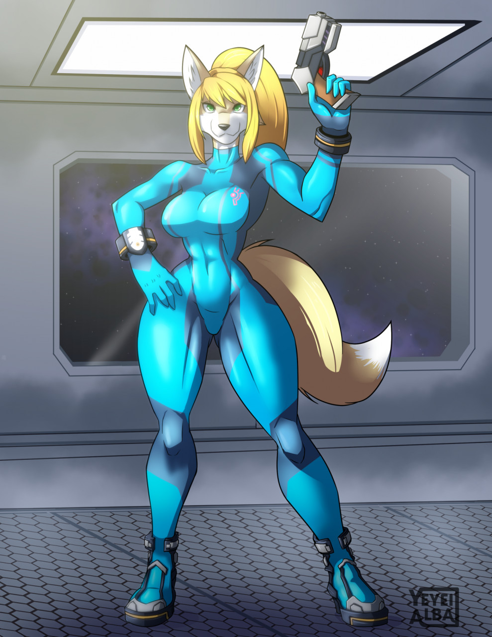 Samus Aran Fox girl (Zero suit version) by doubledge7 -- Fur Affinity [dot]  net