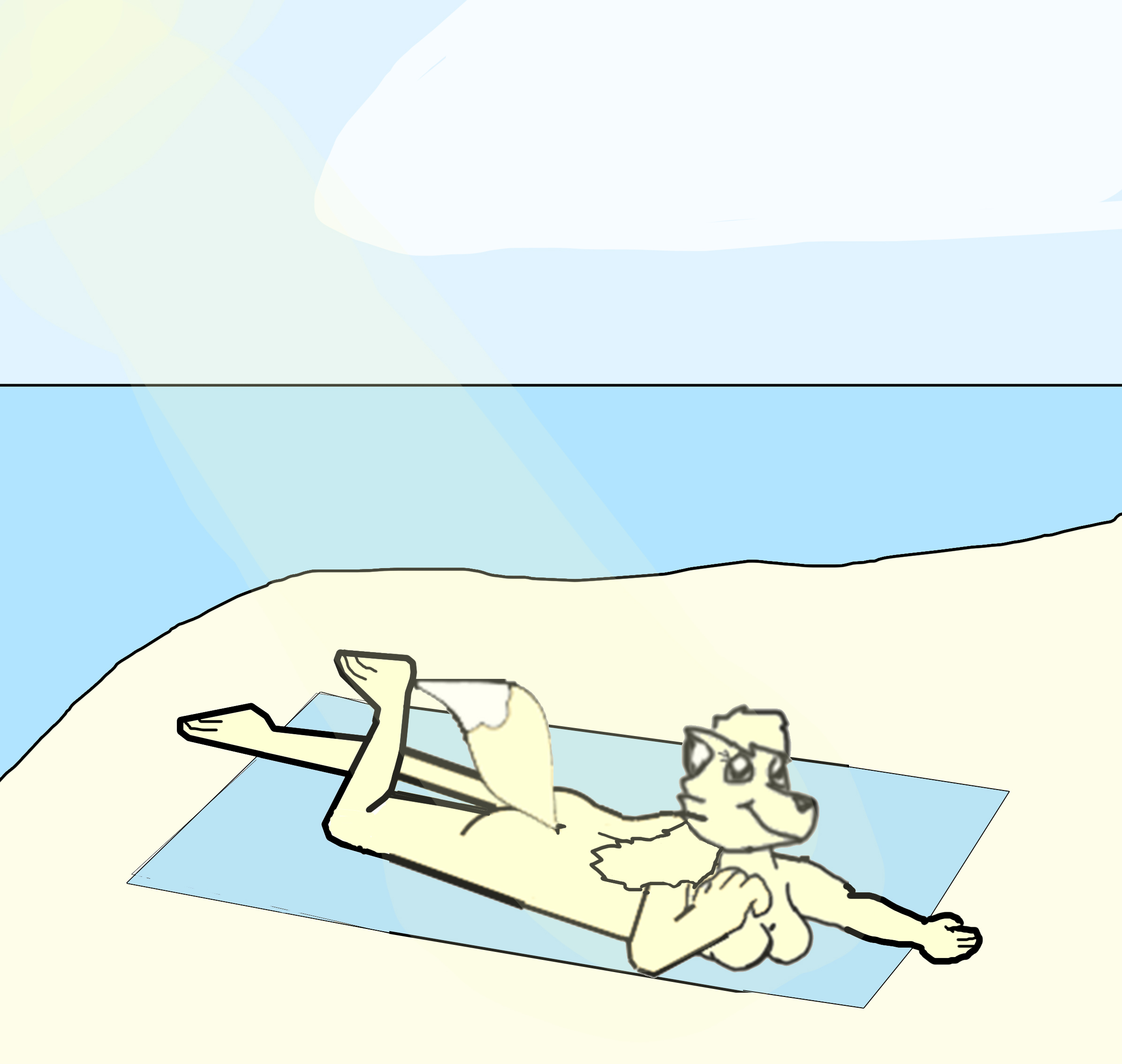 A Yellow Fox Girl Sunbathing at a Nude Beach by DPCBlueFox1991 -- Fur  Affinity [dot] net