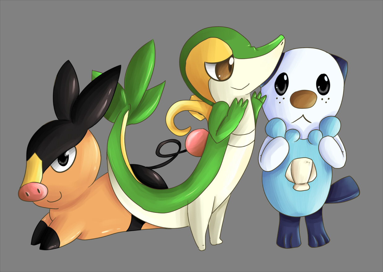 Pokemon Black & White Starters, Snivy, Tepig, Oshawott, and…