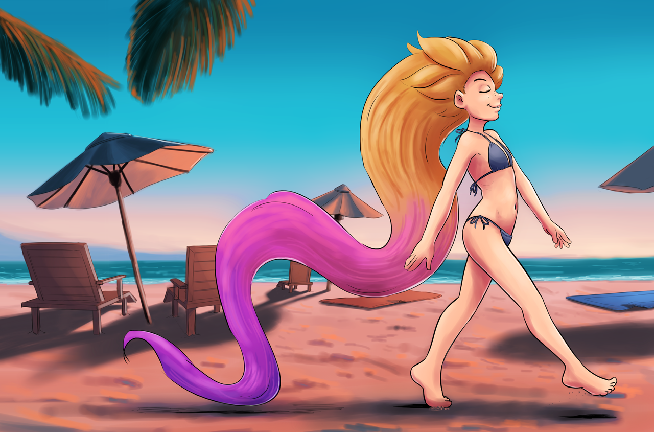 Zoe at the beach by Dragon_Kai -- Fur Affinity [dot] net