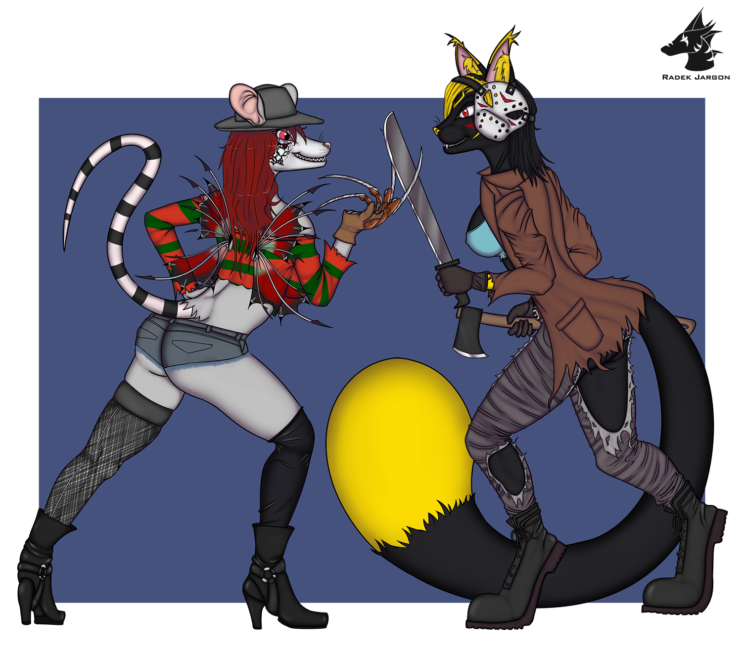 Comission - Lady Krueger vs Lady Voorhees by Dragon_Rage -- Fur Affinity  [dot] net