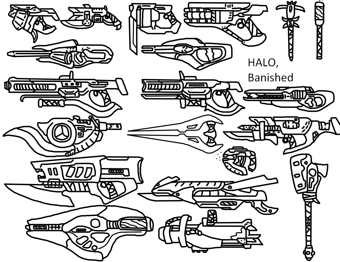 halo guns coloring pages