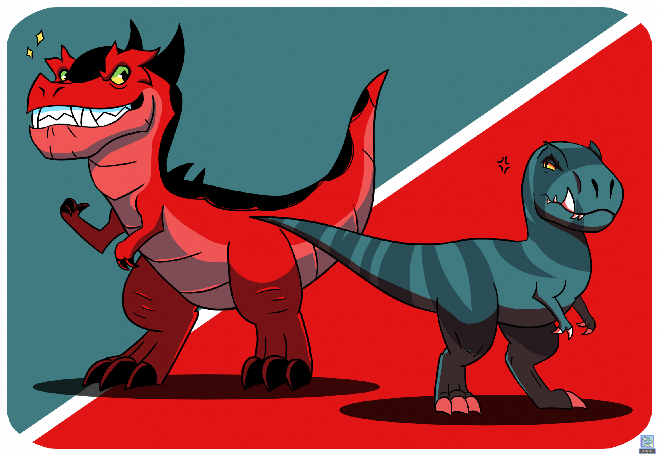 Dino Duo (Devil and Fang) by drataille -- Fur Affinity [dot] net