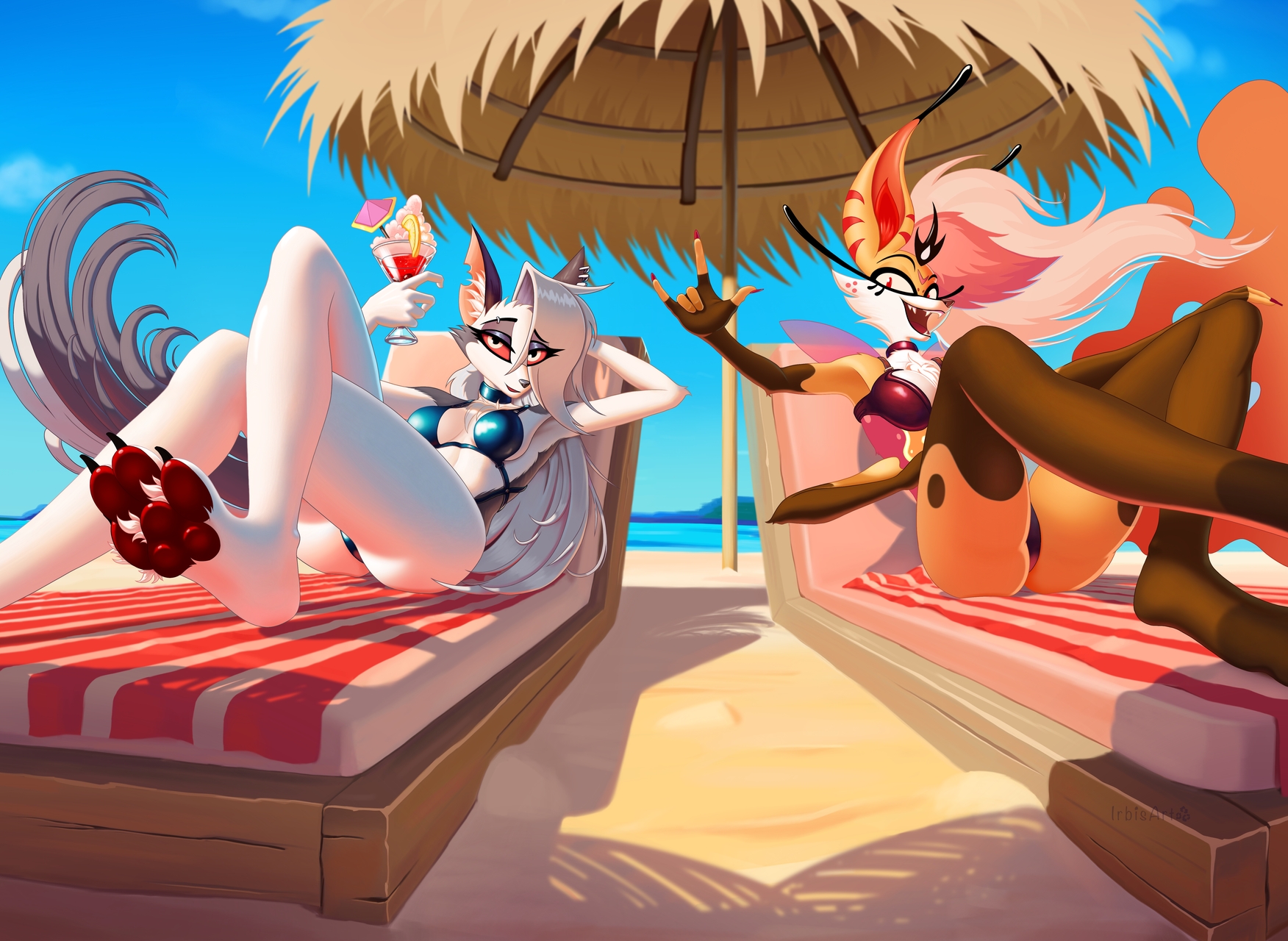 Beach girls (Loona and Queen Bee) by drawx -- Fur Affinity [dot] net