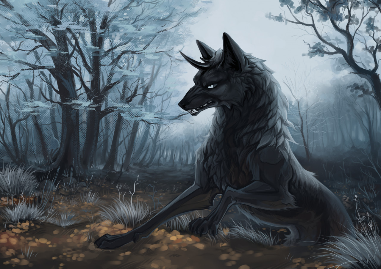 evil wolf art