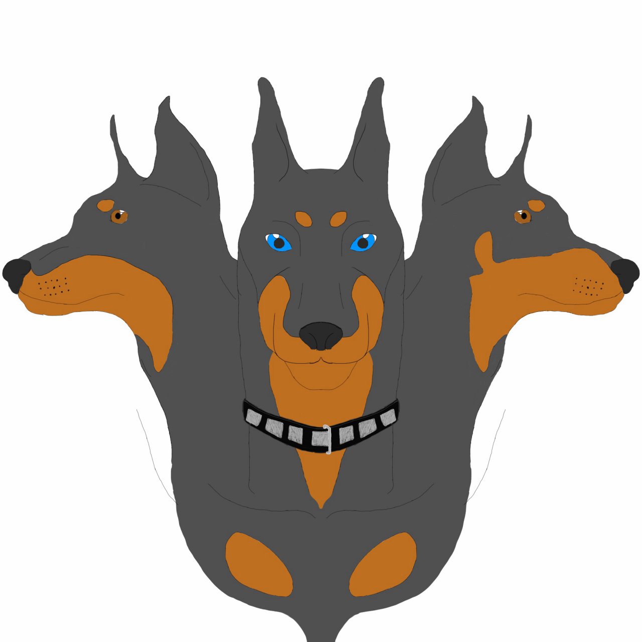 3 headed dog Sticker for Sale by Stirlysart  Redbubble