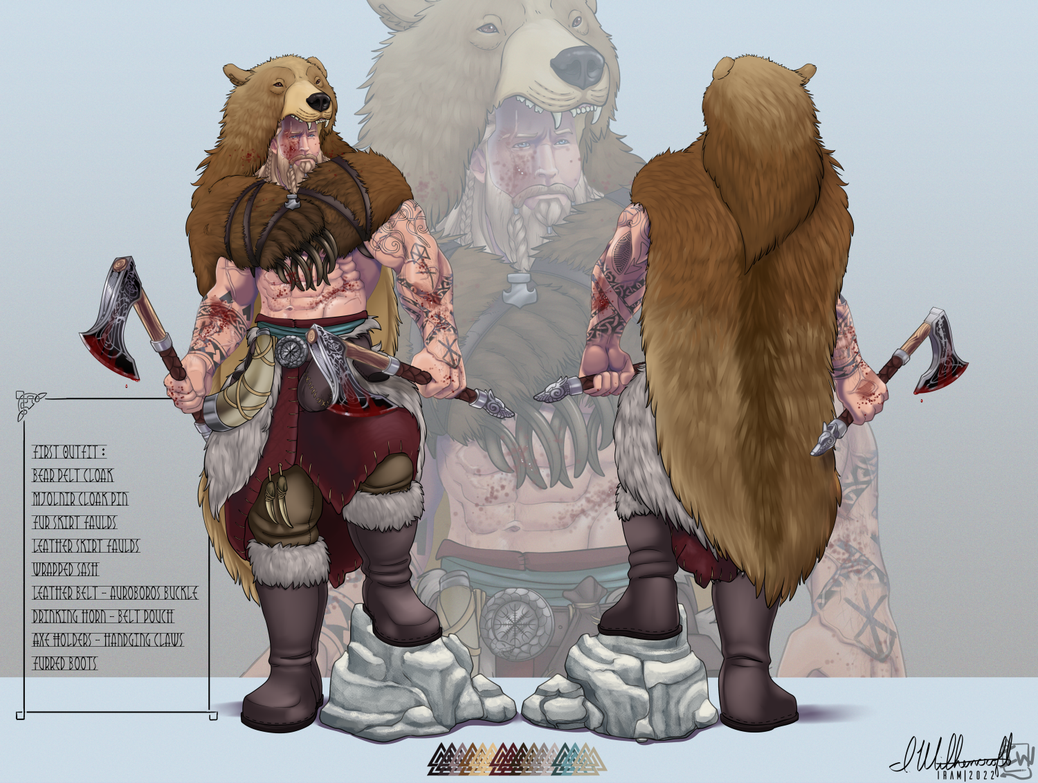 C] Viking Reference Sheet - Barbarian Outfit 1 Semi Flat by  Earth_Ookami_Iram -- Fur Affinity [dot] net