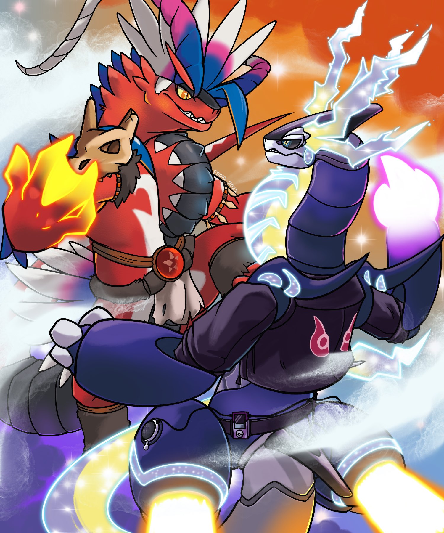 I made this fanart Miraidon vs Koraidon : r/pokemon