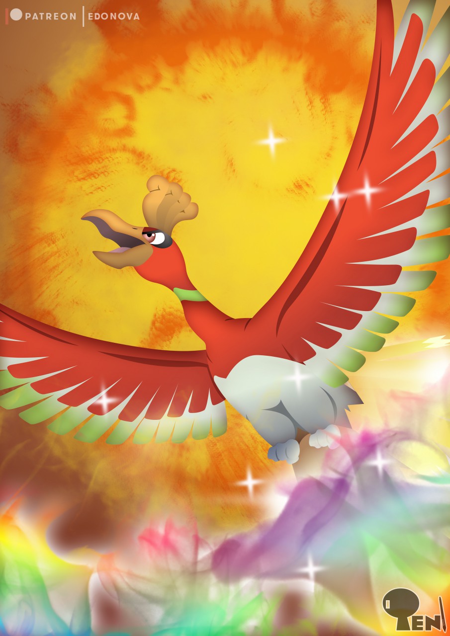 250 - The Rainbow Pokemon - Ho-oh — Weasyl