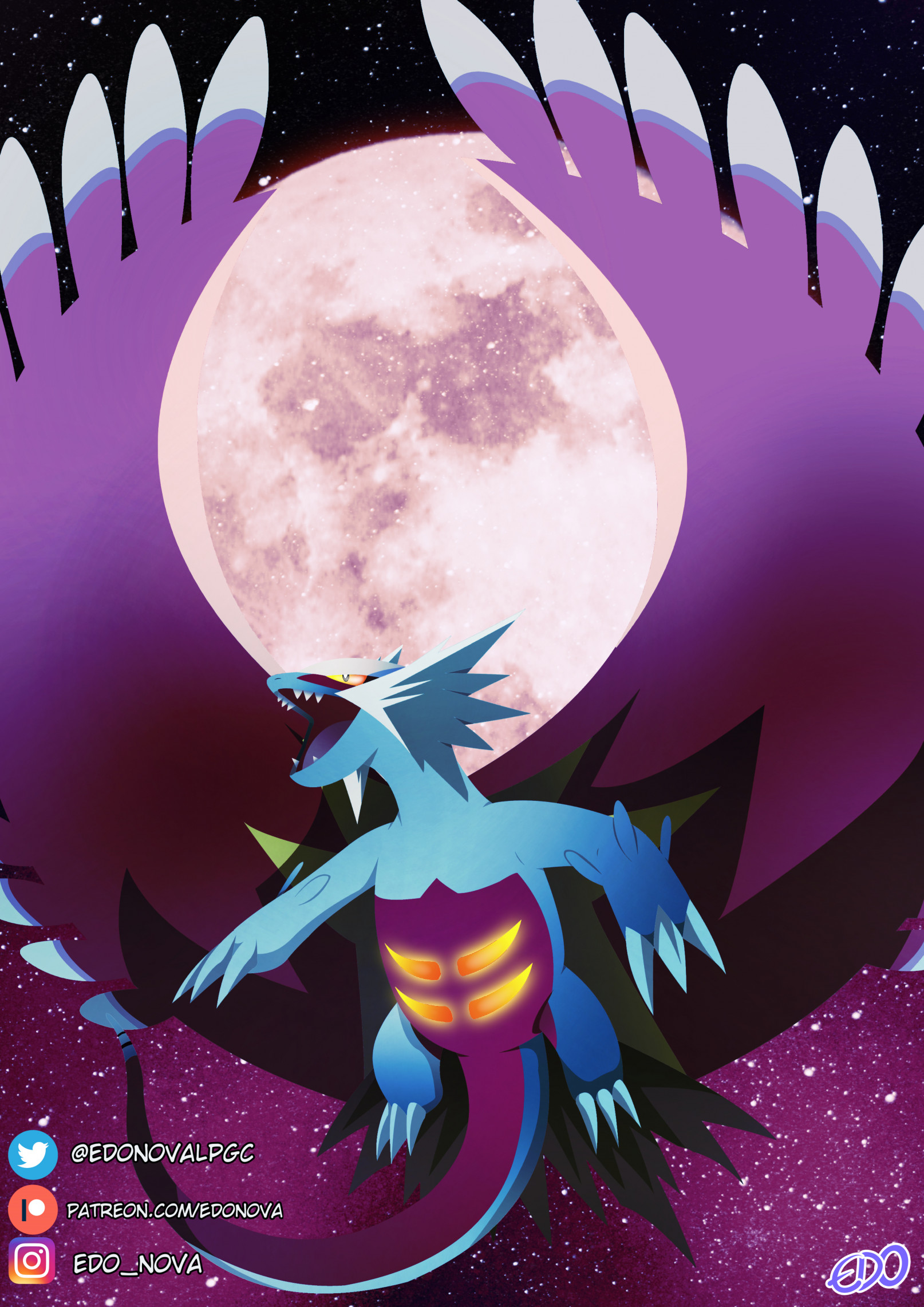 Lunala + Roaring Moon Fusion by Espurr605 on DeviantArt