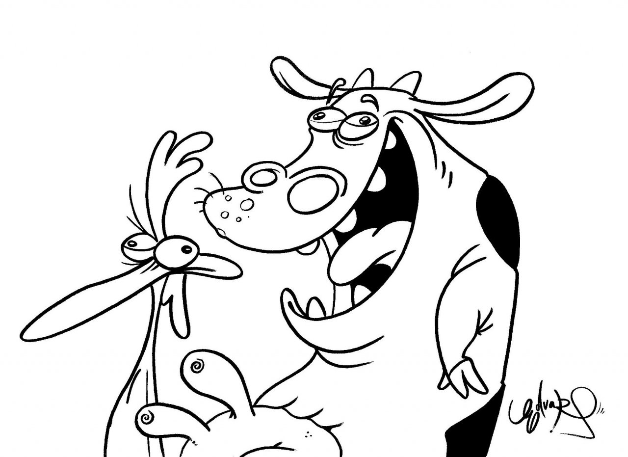 Cow and Chicken Sketch. by EduardSQ -- Fur Affinity [dot] net