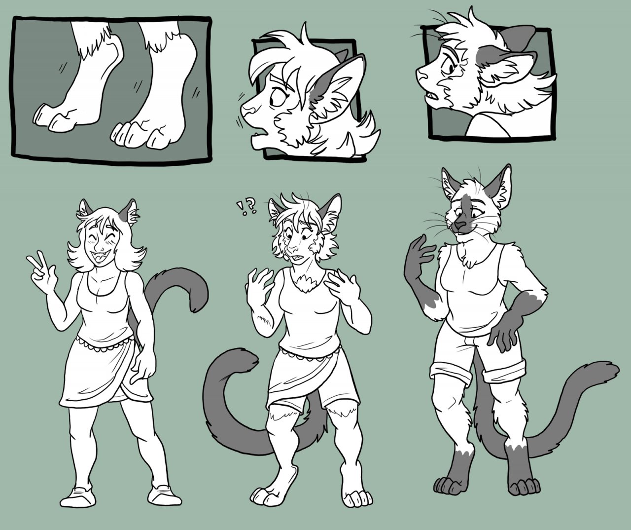 Catgirl to Anthro Cat TF by Silverclaw1. 