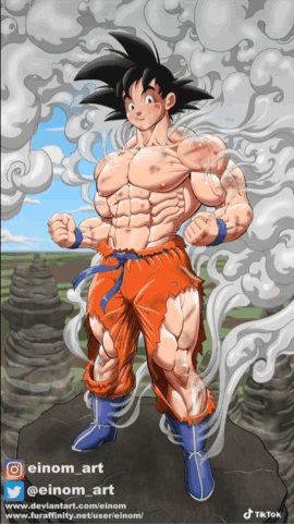 Painting Of Goku In Anime Size 21 293 Sq Cm - GranNino