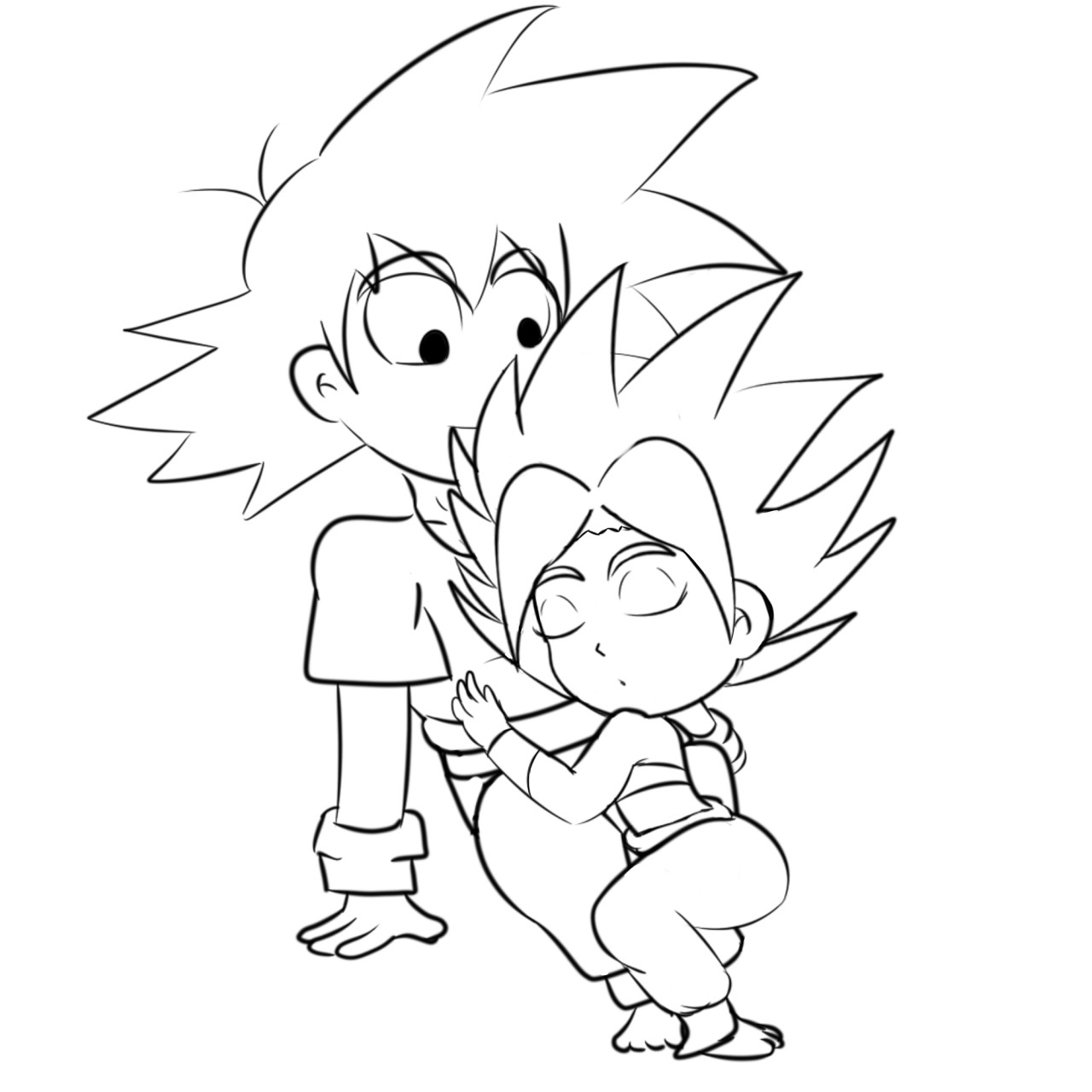 Chibi Goku and Caulifla by ELITE-YAGAMI64 -- Fur Affinity [dot] net