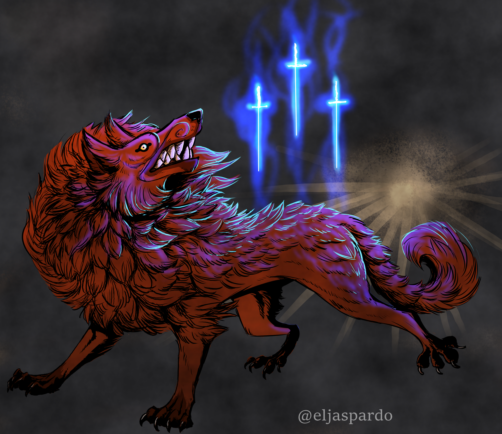 Lesser Red Wolf of Radagon Art - Elden Ring Art Gallery