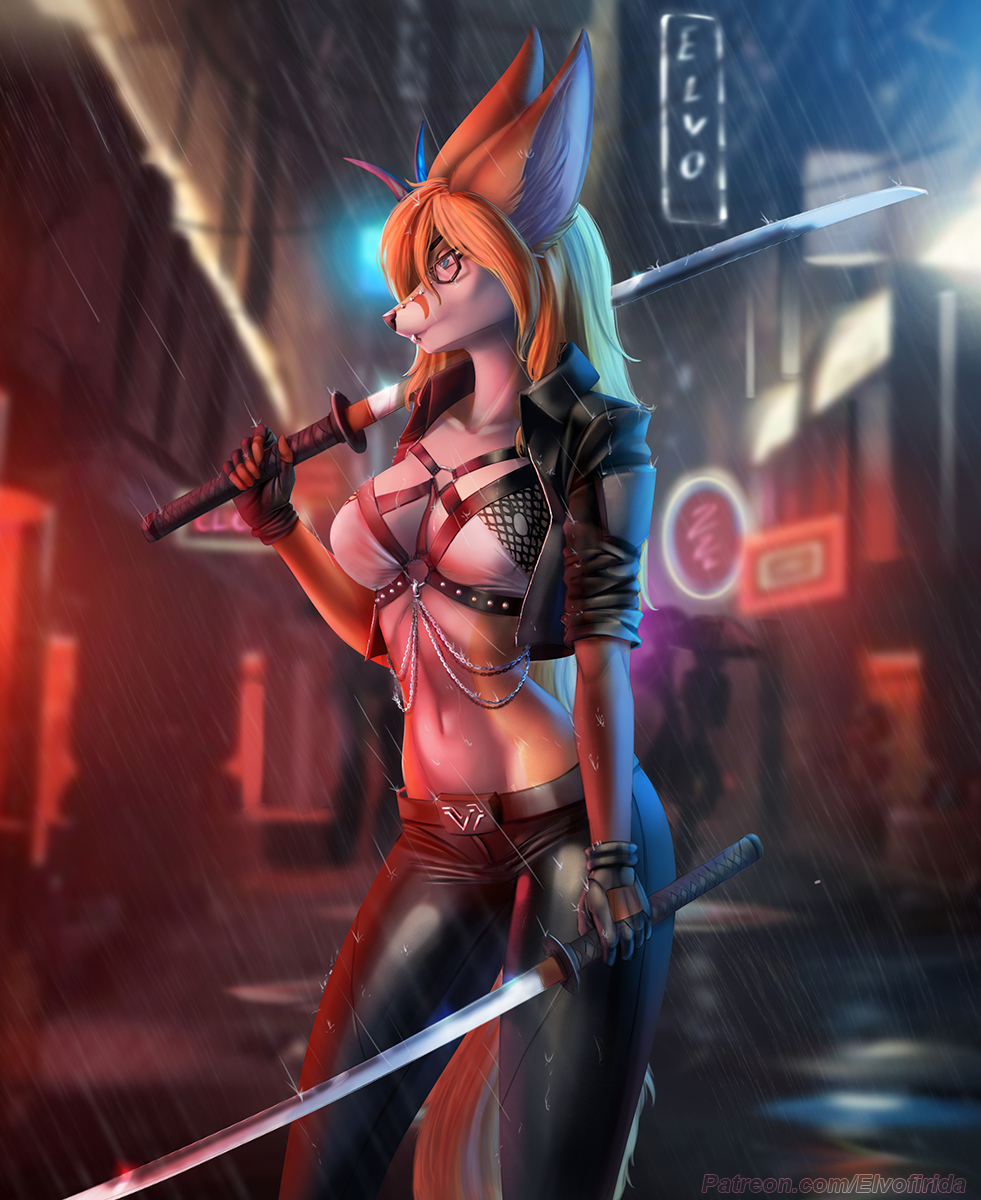Furry cyberpunk girl фото 12
