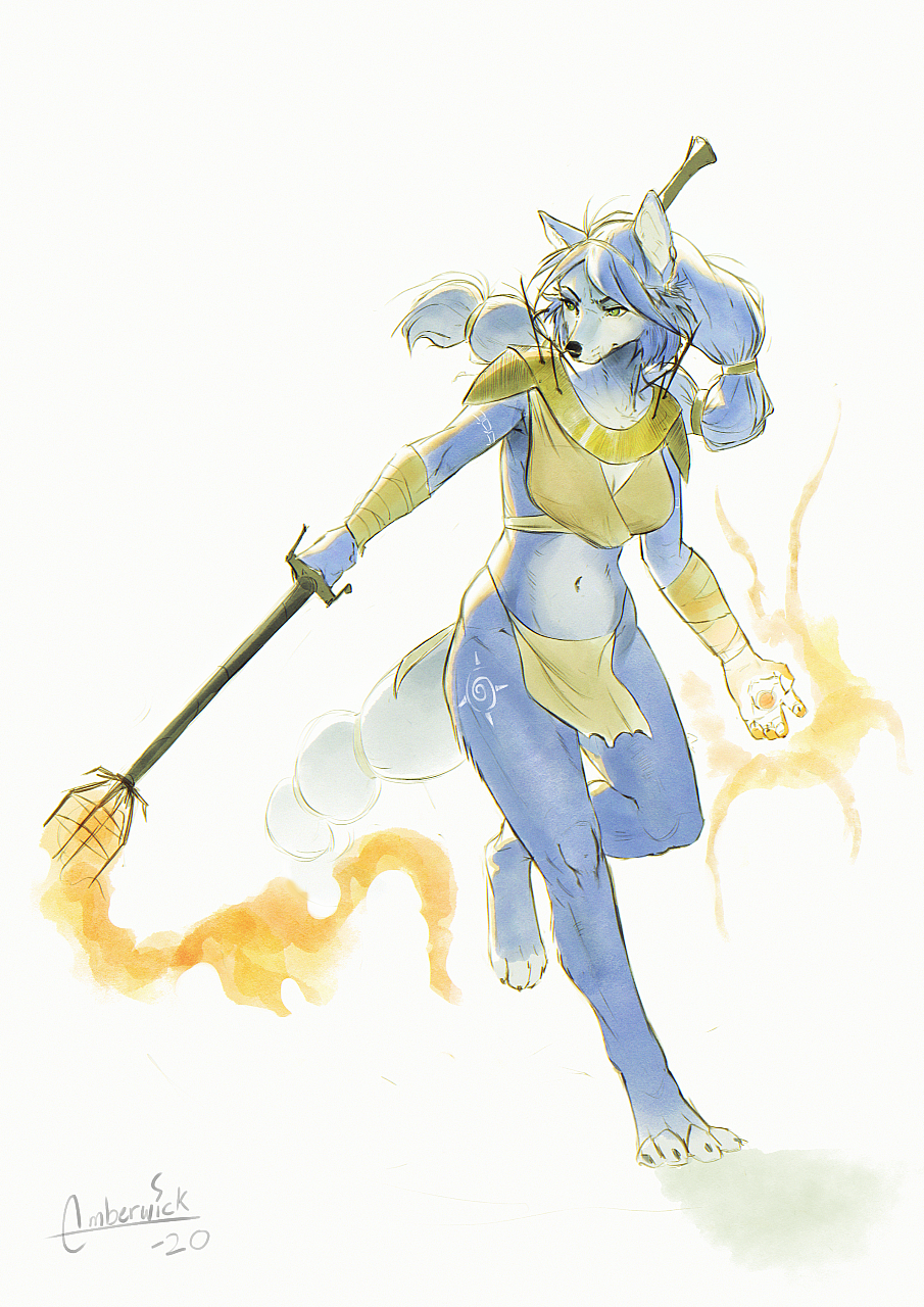 Battle Mage Krystal - Sketch By EmberWick -- Fur Affinity [dot] Net