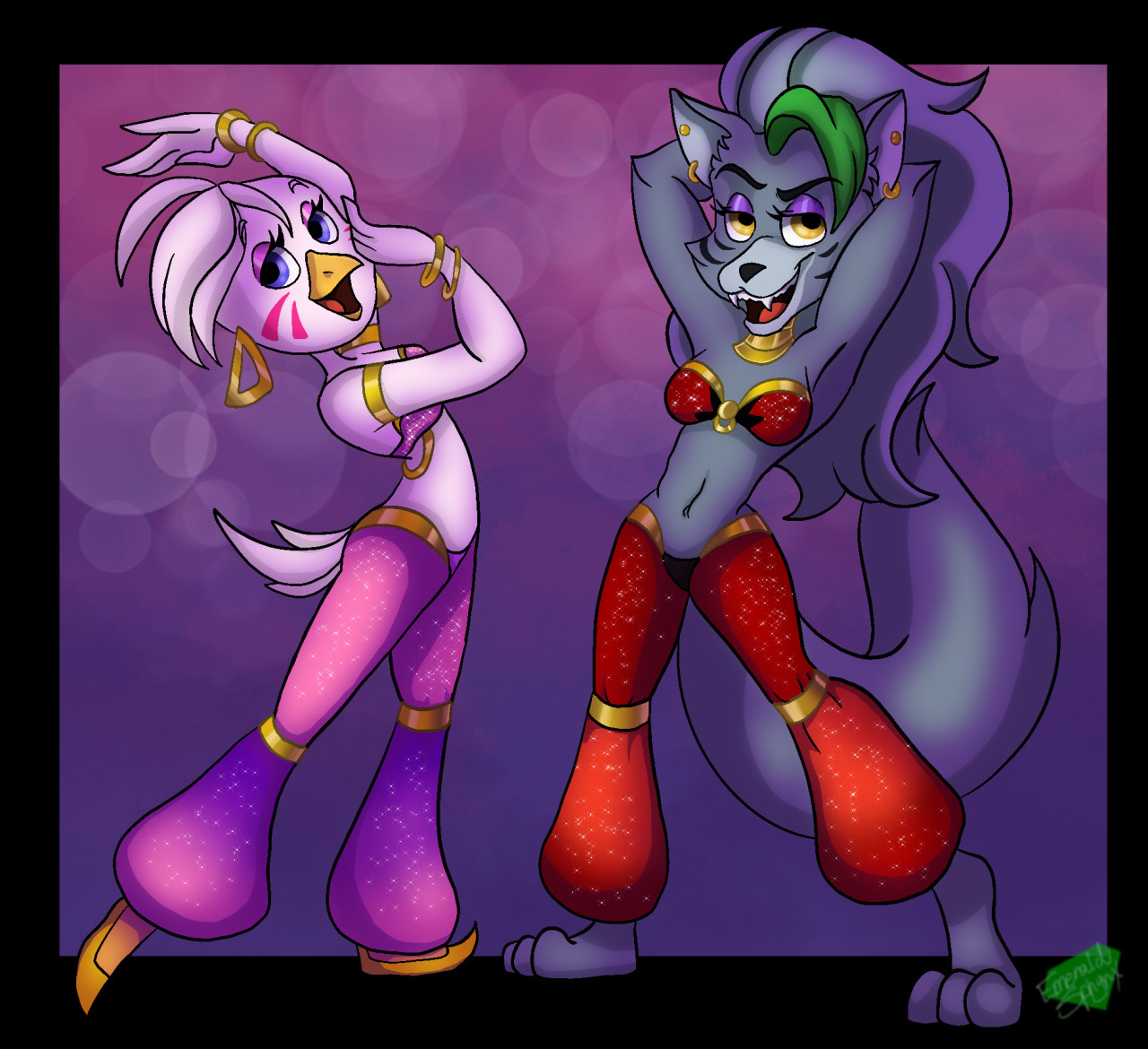 Chica and Roxy by EmeraldSphynx -- Fur Affinity [dot] net