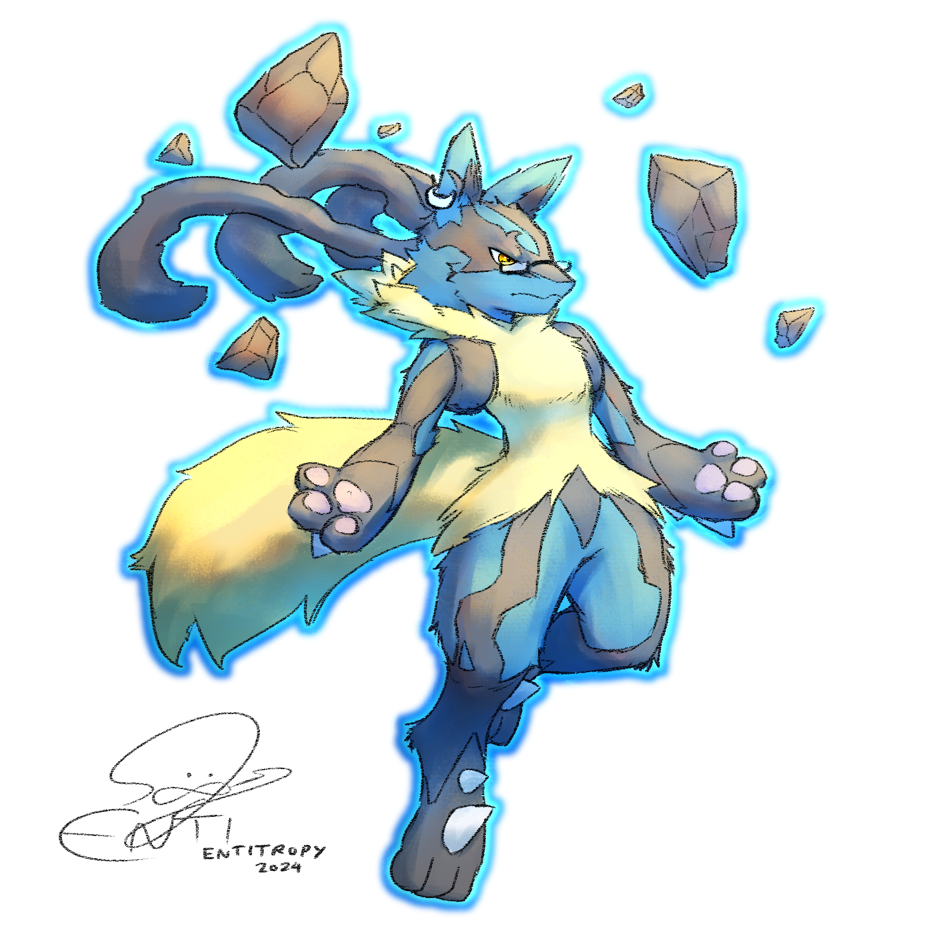 Lucario Enti - Cool pose - Contrast