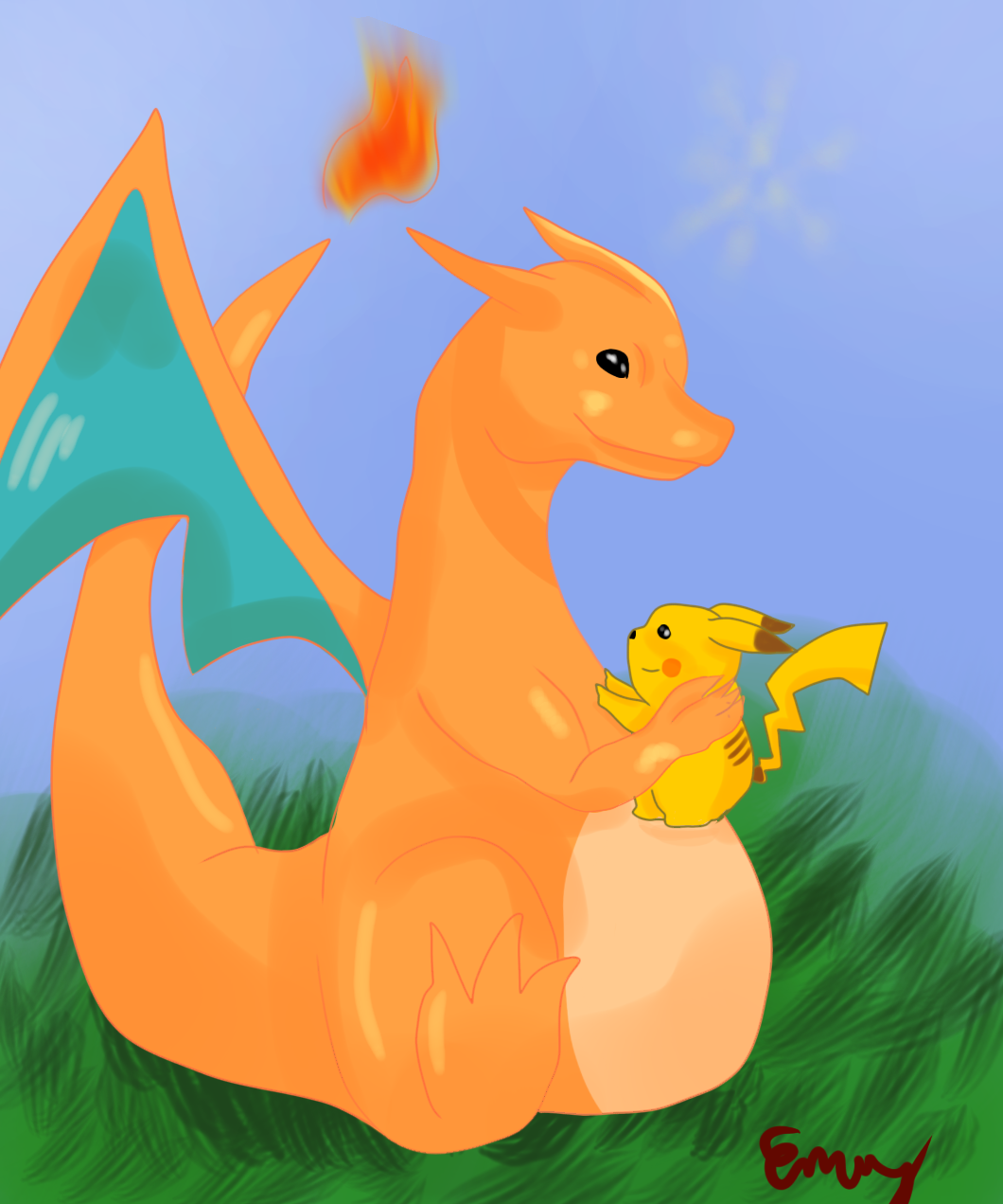 pikachu and charizard