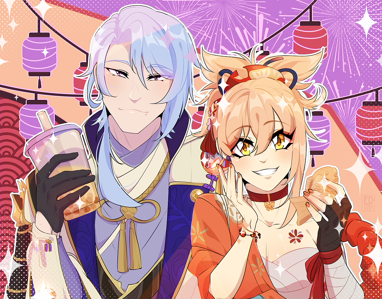 🎐Ayato and Yoimiya🎇 by ErikaDent -- Fur Affinity [dot] net