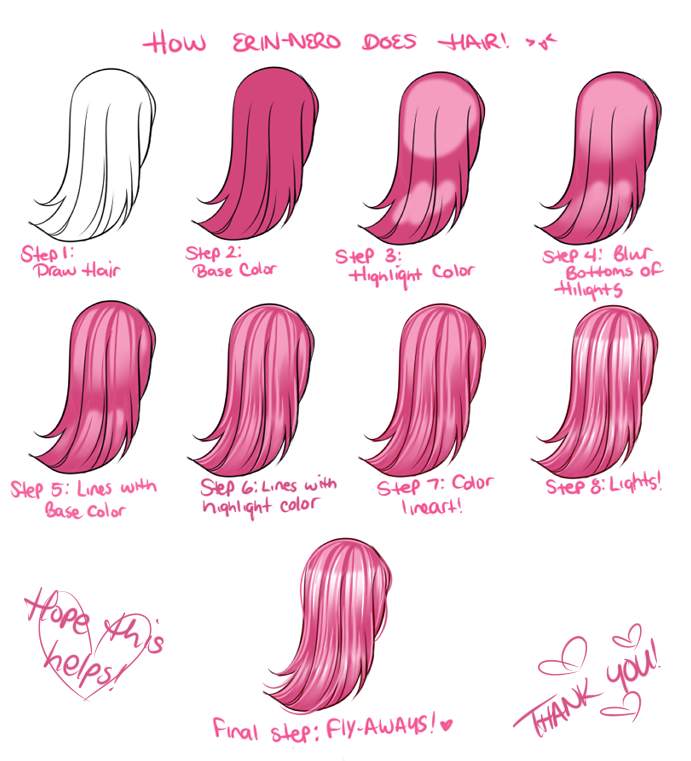 How i do Hair! by erinnero-arts -- Fur Affinity [dot] net