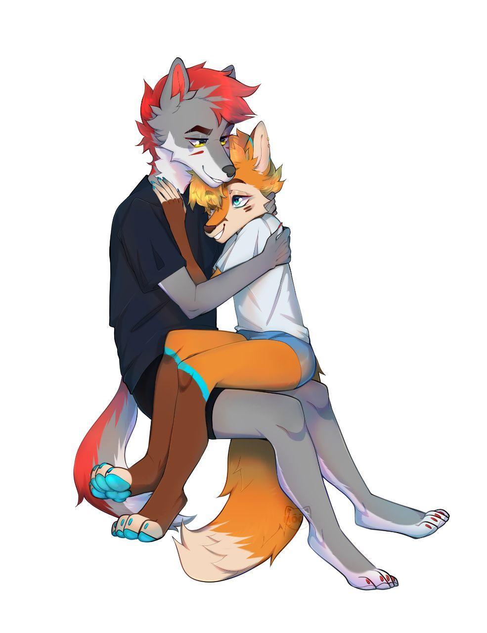 Sitting, hugging by EronTheWolf -- Fur Affinity [dot] net