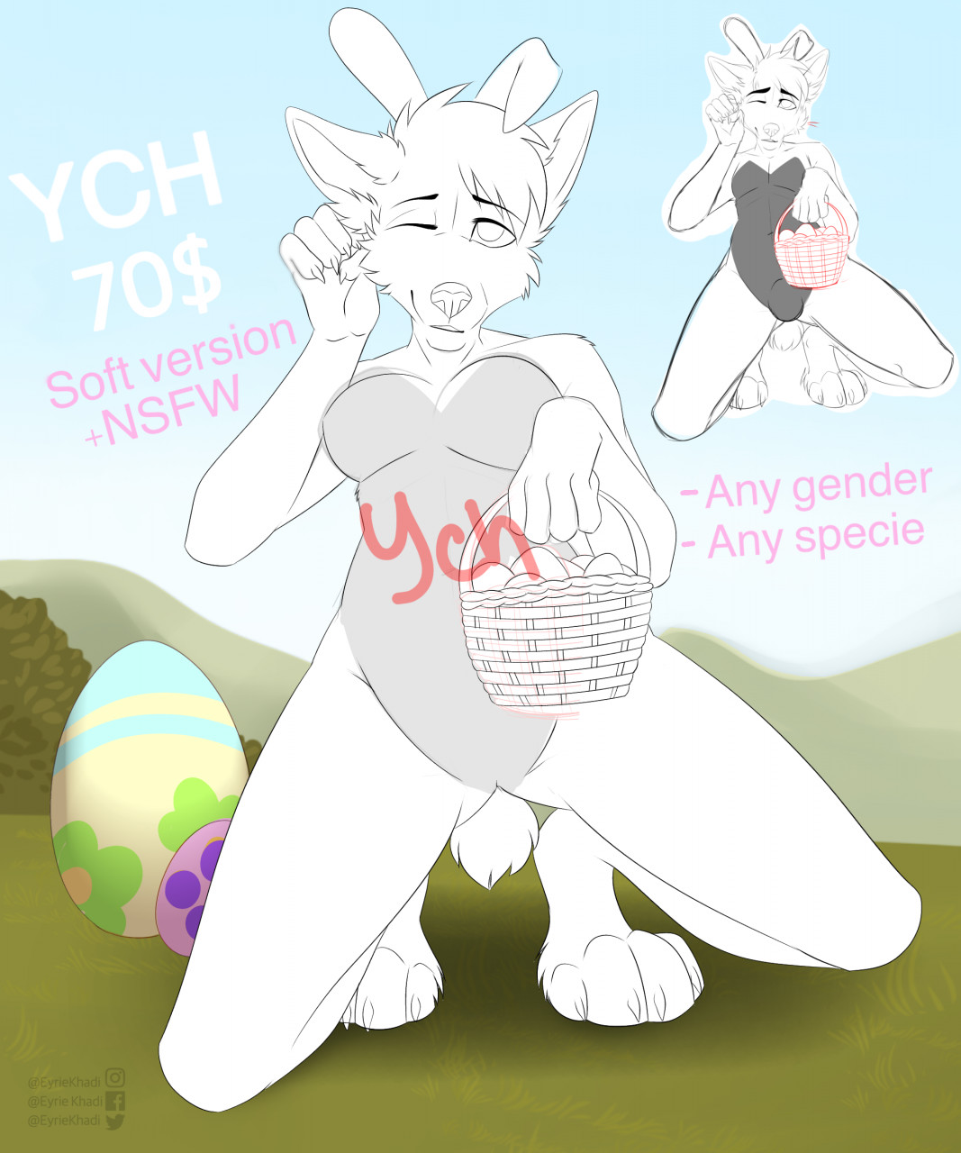 Easter bunny YCH by EyrieKhadi -- Fur Affinity [dot] net