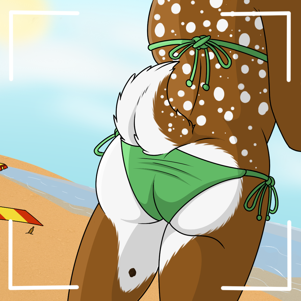 COMMISSION Candid Bikini Butt Shot by faction87 Fur Affinity