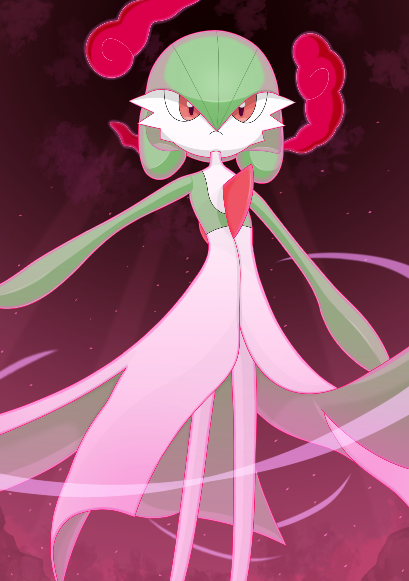 AI Art: Kirlia in Gardevoir's post evolution by @DYNA MAX