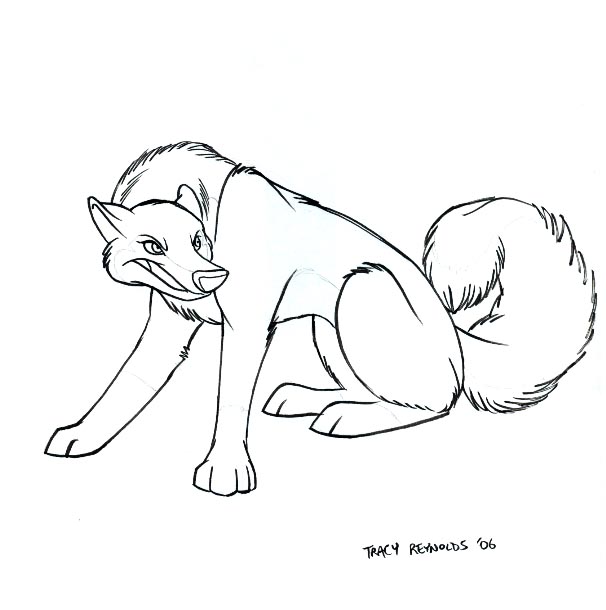 wolf crouching