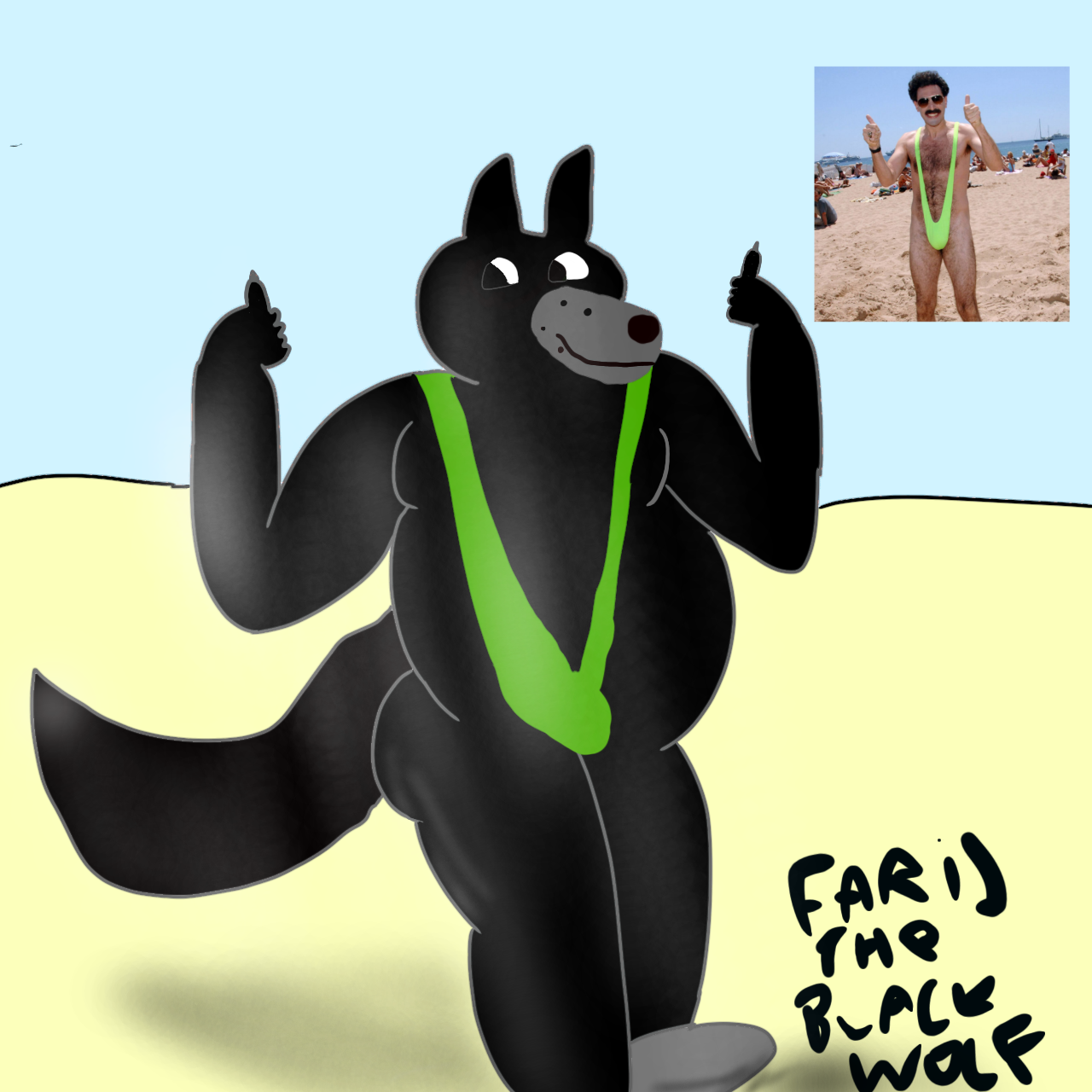 borat mankini ( fat furs ) by farij_the_black_wolf -- Fur Affinity [dot] net