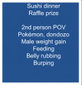 Sushi Dinner-raffle prize