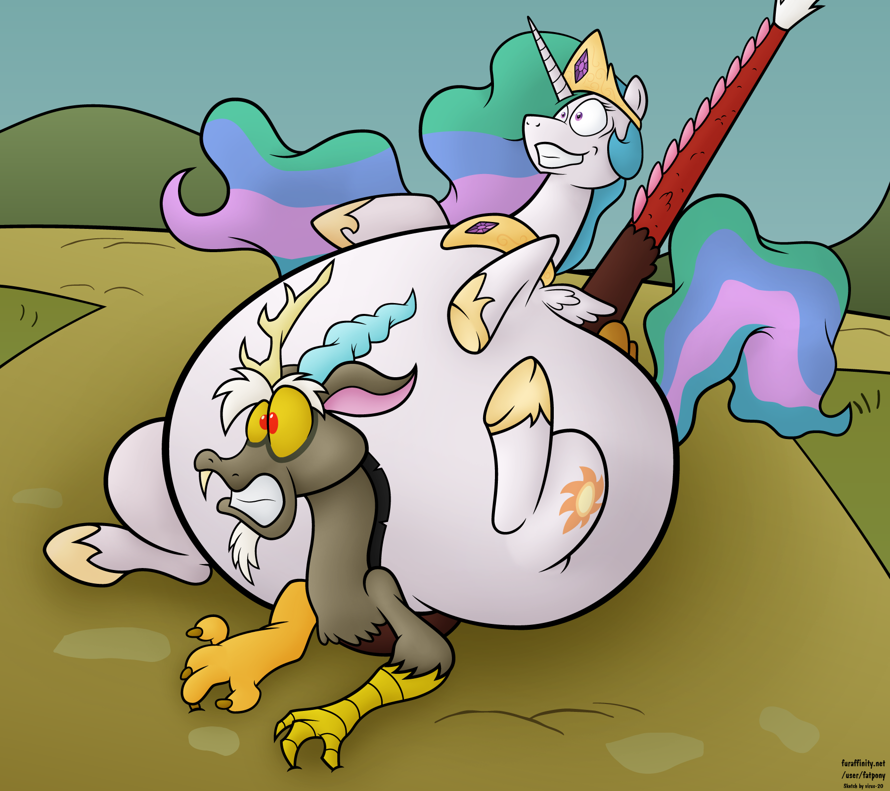 Princess Celestia The Back Breaker (Colored) by fatpony -- Fur Affinity  [dot] net