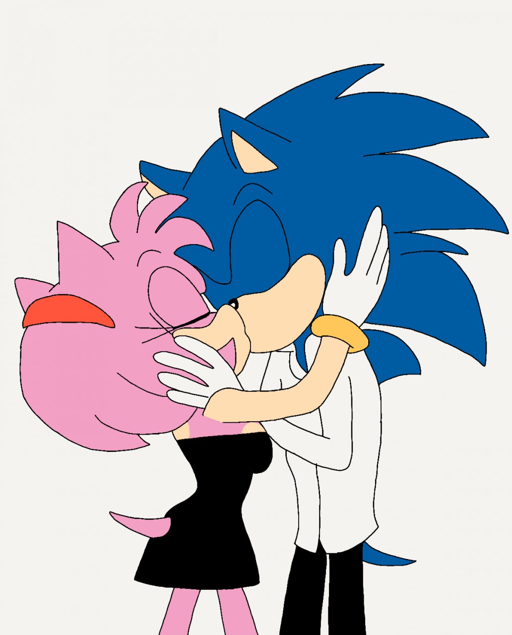 Sonic and Amy's Kiss After the Party by FaunaFox1 -- Fur Affinity